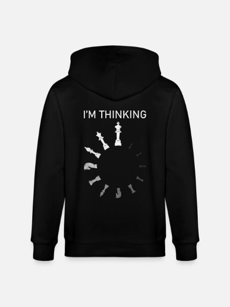 I m Thinking Chess - Stanley/Stella CULTIVATOR  Unisex Organic Hooded Jacket - black
