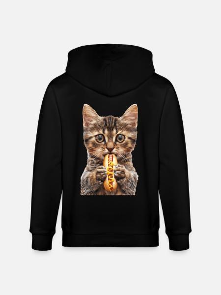 Katze - Stanley/Stella Unisex Bio-Kapuzenjacke CULTIVATOR - Schwarz