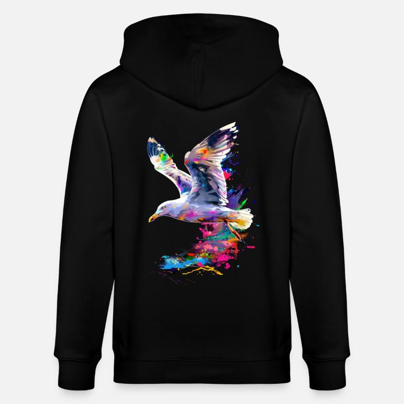 Möwe - Stanley/Stella Unisex Bio-Kapuzenjacke CULTIVATOR  - Schwarz