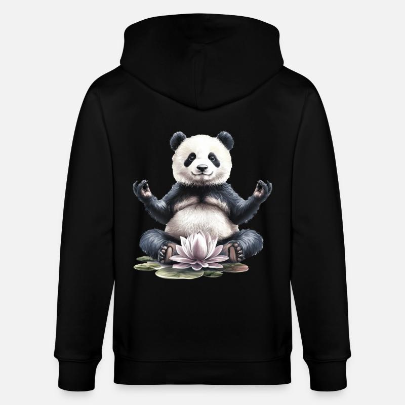 Panda - Stanley/Stella Unisex Bio-Kapuzenjacke CULTIVATOR  - Schwarz