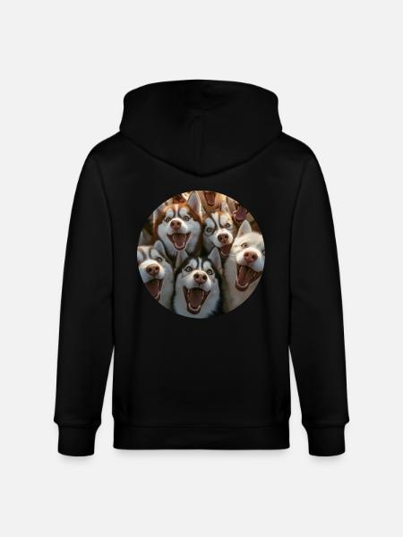 Sibirischer Husky - Stanley/Stella Unisex Bio-Kapuzenjacke CULTIVATOR - Schwarz