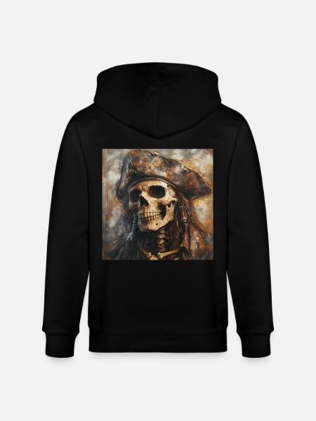 Piratenskelett - Stanley/Stella Unisex Bio-Kapuzenjacke CULTIVATOR  - Schwarz
