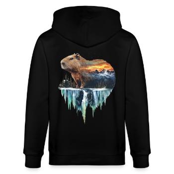 Wasserschwein - Stanley/Stella Unisex Bio-Kapuzenjacke CULTIVATOR  - Schwarz - Hinten - Anna (173cm)