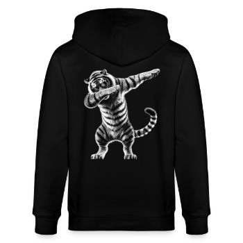 drôle dabbing tigre faune amoureux des animaux - Veste à capuche bio CULTIVATOR Stanley/Stella Unisexe - noir - Dos - Anna (173cm)
