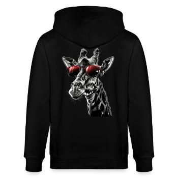 Girafe motif animal amoureux des animaux safari - Veste à capuche bio CULTIVATOR Stanley/Stella Unisexe - noir - Dos - Anna (173cm)