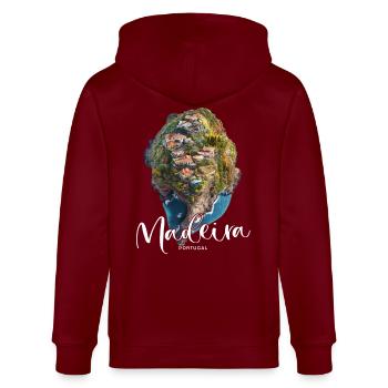 Île de Madère Portugal Vacances Visites Souvenirs - Veste à capuche bio CULTIVATOR Stanley/Stella Unisexe - bordeaux - Dos - Anna (173cm)