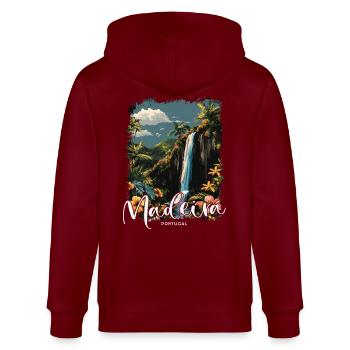 Île de Madère Portugal Vacances Visites Souvenirs - Veste à capuche bio CULTIVATOR Stanley/Stella Unisexe - bordeaux - Dos - Anna (173cm)