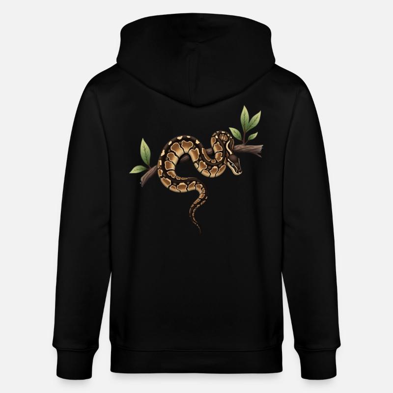 Königspython Schlangen Liebhaber Terrarium Python - Stanley/Stella Unisex Bio-Kapuzenjacke CULTIVATOR  - Schwarz