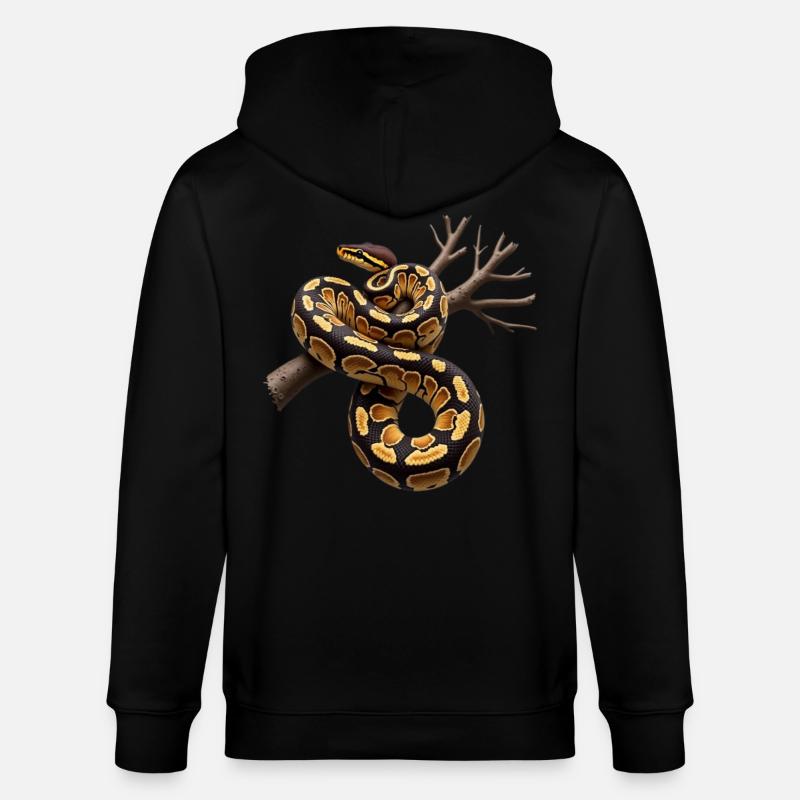 Königspython Schlangen Liebhaber Terrarium Python - Stanley/Stella Unisex Bio-Kapuzenjacke CULTIVATOR  - Schwarz