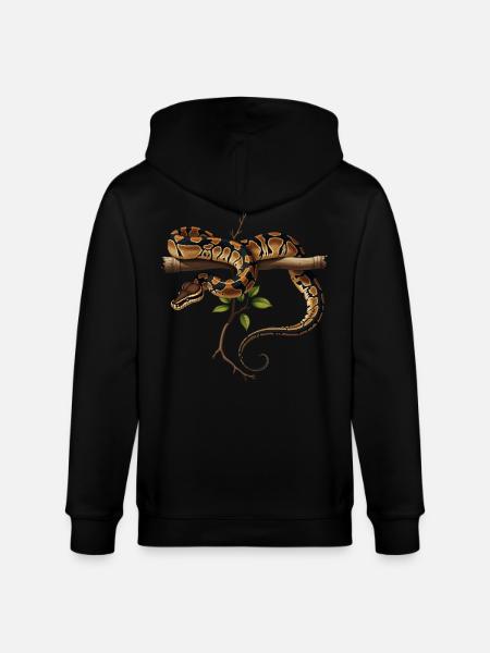 Königspython Schlangen Liebhaber Terrarium Python - Stanley/Stella Unisex Bio-Kapuzenjacke CULTIVATOR - Schwarz