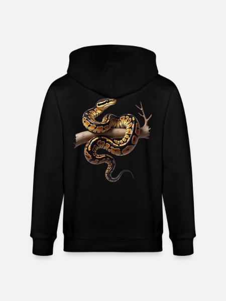 Königspython Schlangen Liebhaber Terrarium Python - Stanley/Stella Unisex Bio-Kapuzenjacke CULTIVATOR - Schwarz
