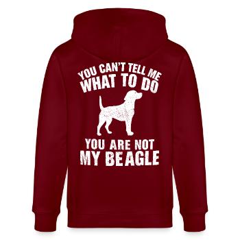 Funny Beagle Men Women Hound Beagle Dog Lovers - Veste à capuche bio CULTIVATOR Stanley/Stella Unisexe - bordeaux - Dos - Anna (173cm)