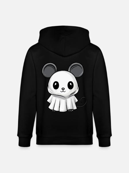 Mouse Halloween Comic Ghost - Stanley/Stella CULTIVATOR  Unisex Organic Hooded Jacket - black