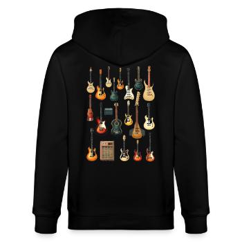 Gitarre Verschiedene Gitarren Musikliebhaber Lustige Gitarren - Stanley/Stella Unisex Bio-Kapuzenjacke CULTIVATOR  - Schwarz - Hinten - Anna (173cm)