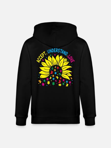 Autism Awareness - Stanley/Stella CULTIVATOR  Unisex Organic Hooded Jacket - black