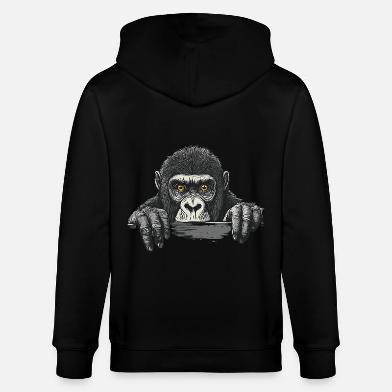 Gorilla - Stanley/Stella Unisex Bio-Kapuzenjacke CULTIVATOR  - Schwarz