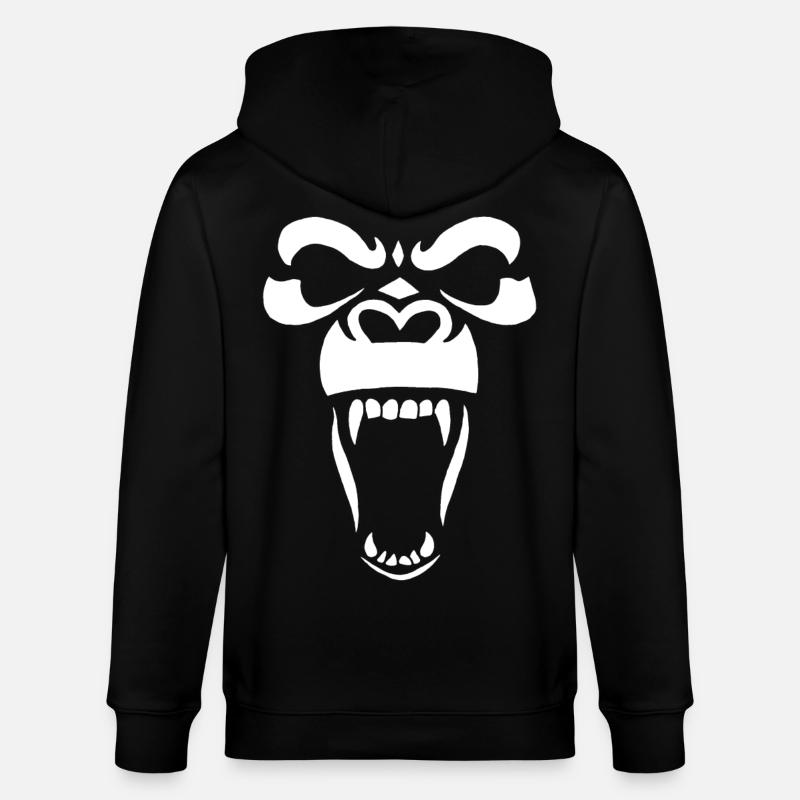 Gorille blanc - Veste à capuche bio CULTIVATOR Stanley/Stella Unisexe - noir