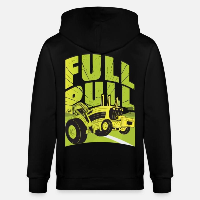 Tractor Pulling - Stanley/Stella CULTIVATOR  Unisex Organic Hooded Jacket - black