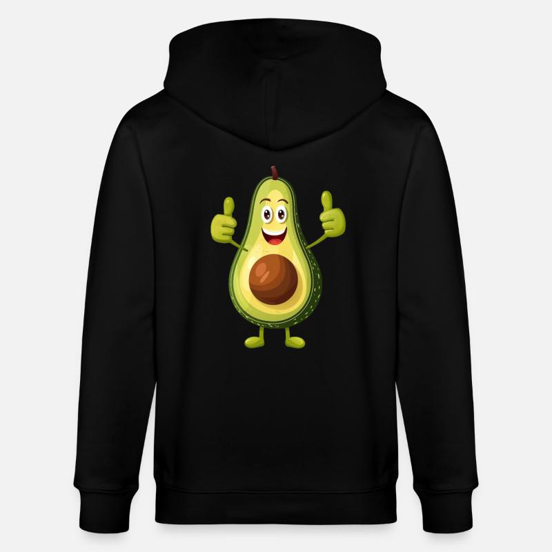 Happy Avocado Thumbs Up - Veste à capuche bio CULTIVATOR Stanley/Stella Unisexe - noir