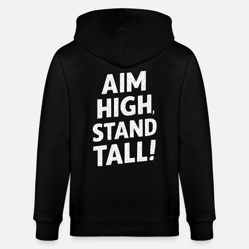 Aim High, Stand Great - Stanley/Stella CULTIVATOR  Unisex Organic Hooded Jacket - black