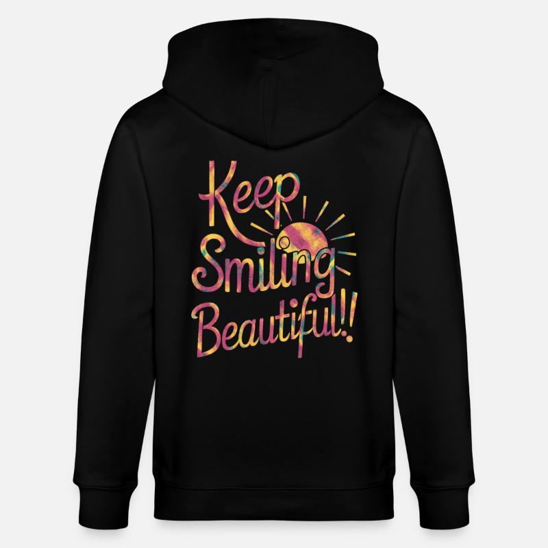Keep Smiling Beautiful - Positiver Spruch - Stanley/Stella Unisex Bio-Kapuzenjacke CULTIVATOR  - Schwarz