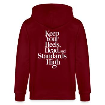 Keep Your Heels Head Standards High - Stanley/Stella CULTIVATOR  Unisex Organic Hooded Jacket - burgundy - Back - Anna (173cm)