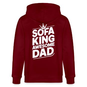 Sofa King Awesome Dad - Stanley/Stella CULTIVATOR  Unisex Organic Hooded Jacket - burgundy - Back - Anna (173cm)