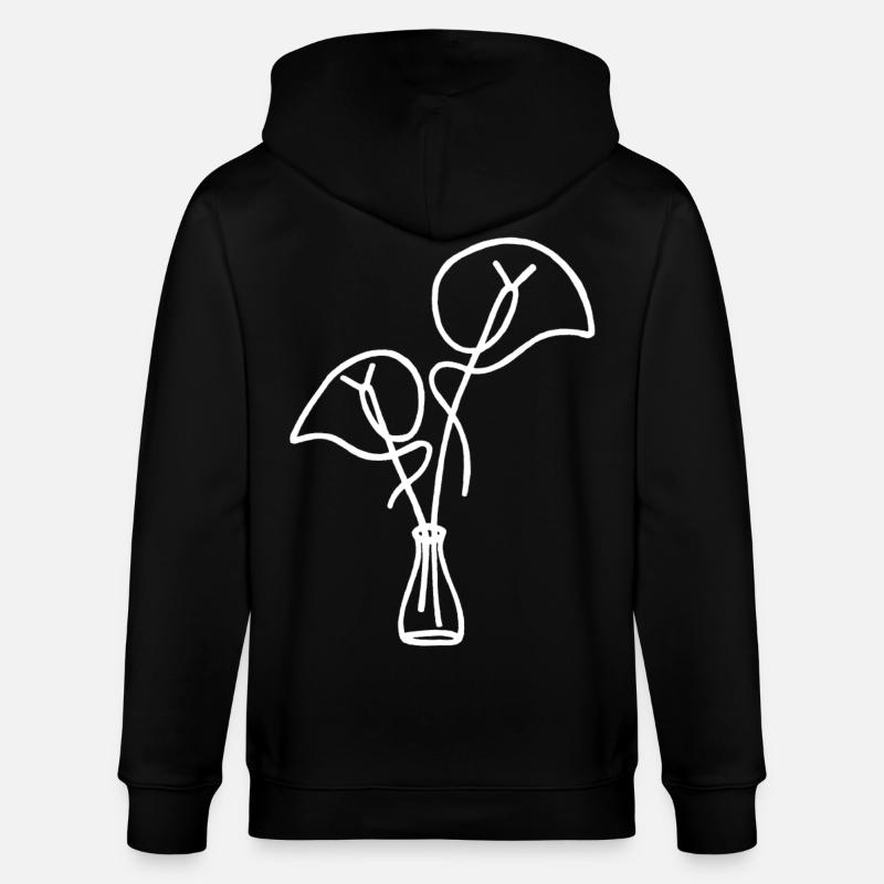 esquisse fleurale blanche - Veste à capuche bio CULTIVATOR Stanley/Stella Unisexe - noir
