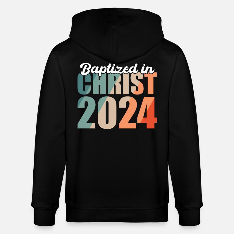 Baptized In Christ 2024 - Stanley/Stella CULTIVATOR  Unisex Organic Hooded Jacket - black