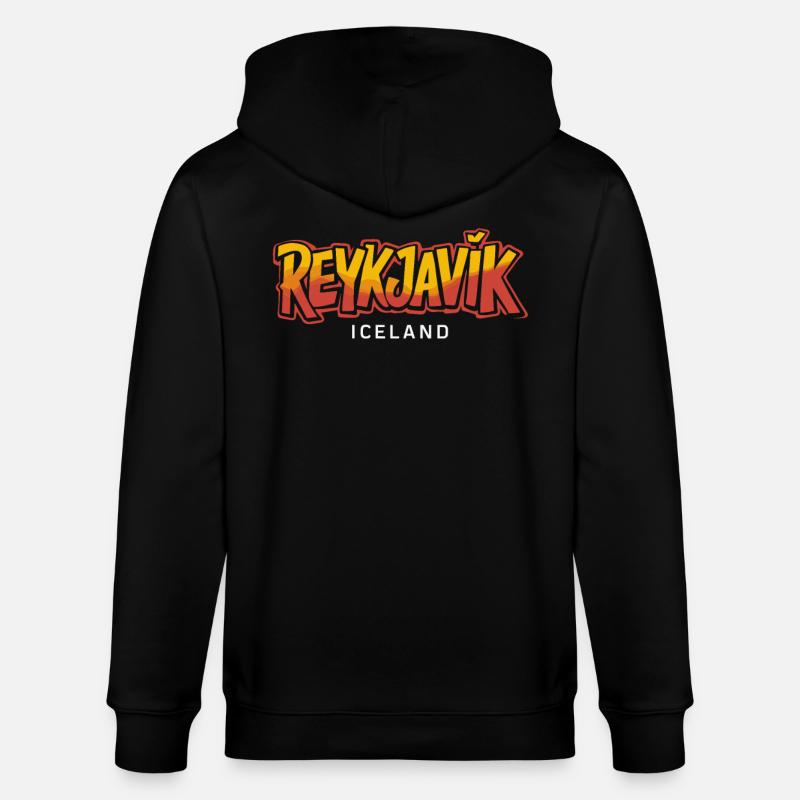 Reykjavik Souvenir Islande Souvenirs - Veste à capuche bio CULTIVATOR Stanley/Stella Unisexe - noir
