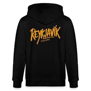 Souvenir de Reykjavik Islande - Veste à capuche bio CULTIVATOR Stanley/Stella Unisexe - noir - Dos - Anna (173cm)