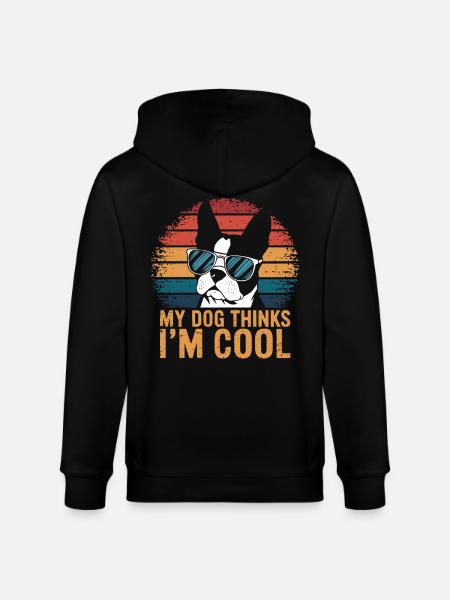 Boston Terrier Min hund synes, jeg er sej - Stanley/Stella økologisk unisex-hættejakke CULTIVATOR  - sort