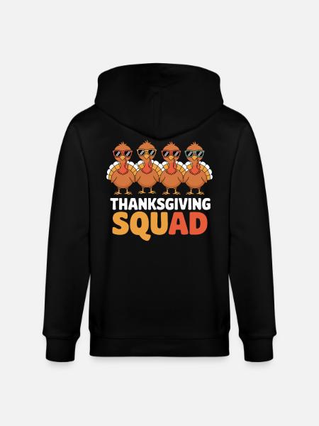 Thanksgiving Squad Funny Turkeys - Stanley/Stella CULTIVATOR Unisex Organic Hooded Jacket - black