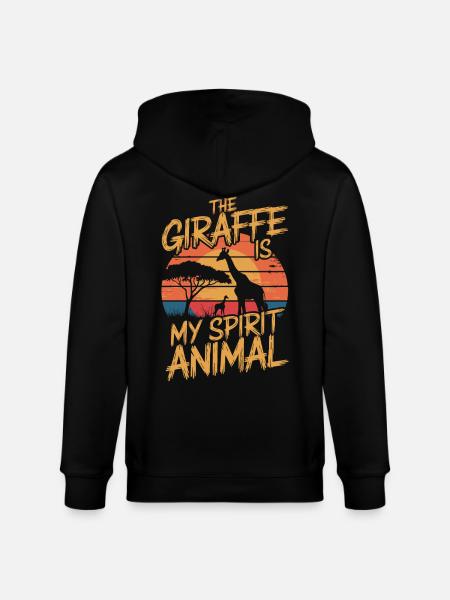 Giraffen är mitt andedjur - Ekologisk luvjacka CULTIVATOR unisex från Stanley/Stella - svart