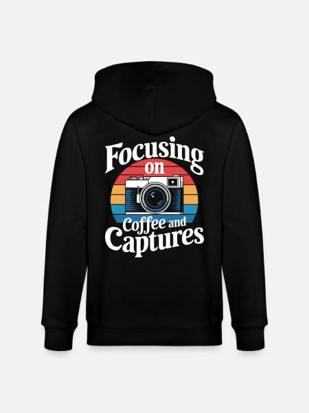 Photographer: Capturing coffee and moments - Stanley/Stella CULTIVATOR  Unisex Organic Hooded Jacket - black