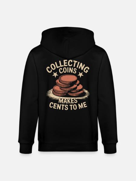 Collecting coins earns me pennies - Stanley/Stella CULTIVATOR Unisex Organic Hooded Jacket - black