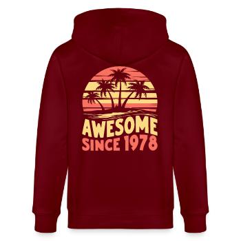 Awesome Seit 1978 Geburtstag - Stanley/Stella Unisex Bio-Kapuzenjacke CULTIVATOR  - Burgunderrot - Hinten - Anna (173cm)