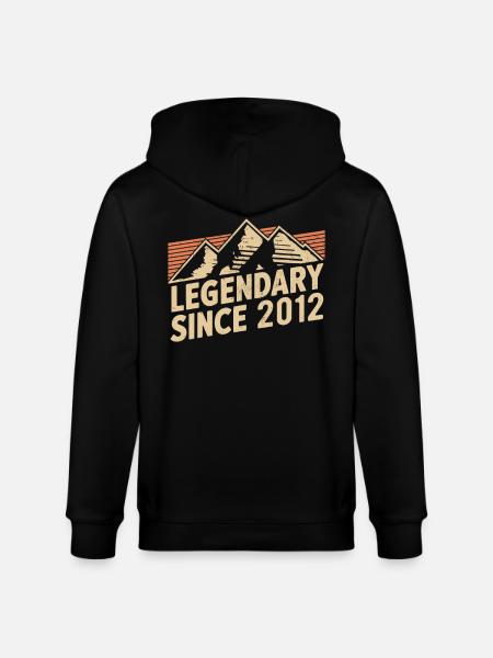 Legendary since 2012 Birthday - Stanley/Stella CULTIVATOR Unisex Organic Hooded Jacket - black