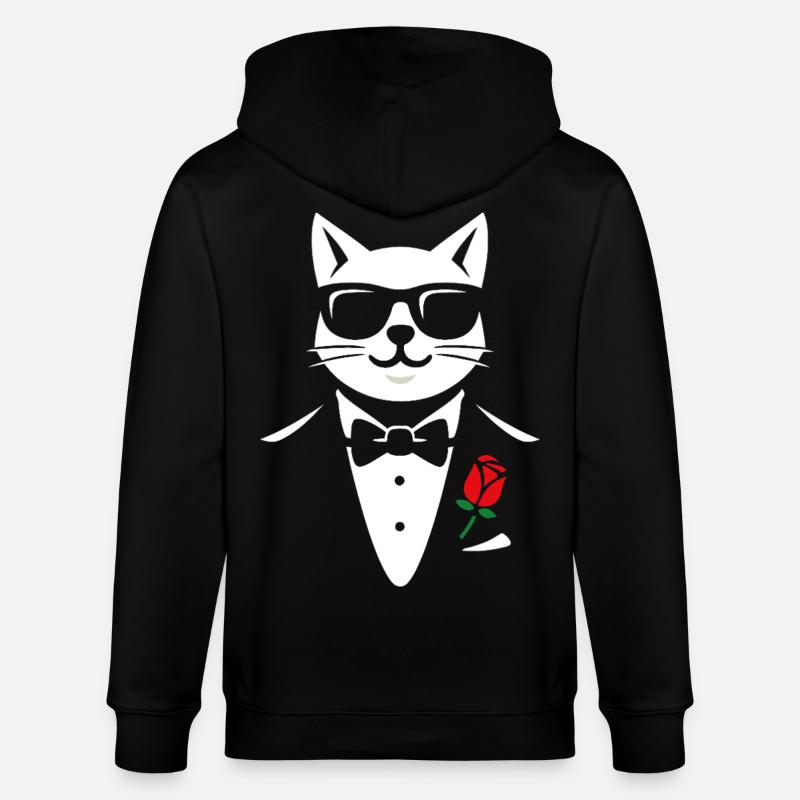 Le chat cool - Veste à capuche bio CULTIVATOR Stanley/Stella Unisexe - noir