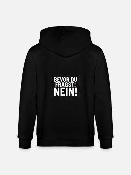 bevor du fragst: nein - Stanley/Stella Unisex Bio-Kapuzenjacke CULTIVATOR - Schwarz