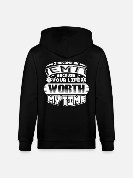 EMT I Became An EMT - Stanley/Stella CULTIVATOR  Unisex Organic Hooded Jacket - black
