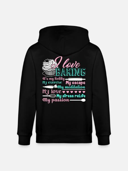 Baker I Love Baking - Stanley/Stella CULTIVATOR  Unisex Organic Hooded Jacket - black