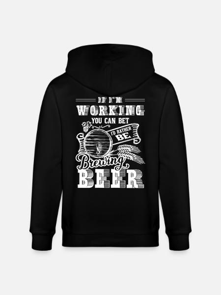 I'd Rather Be Brewing Beer - Stanley/Stella CULTIVATOR  Unisex Organic Hooded Jacket - black
