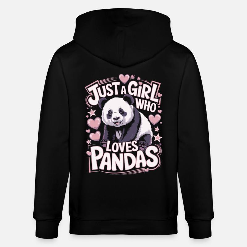 Panda Spruch Mädchen - Stanley/Stella Unisex Bio-Kapuzenjacke CULTIVATOR  - Schwarz