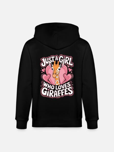 Giraffe Lustiger Spruch Mädchen - Stanley/Stella Unisex Bio-Kapuzenjacke CULTIVATOR  - Schwarz