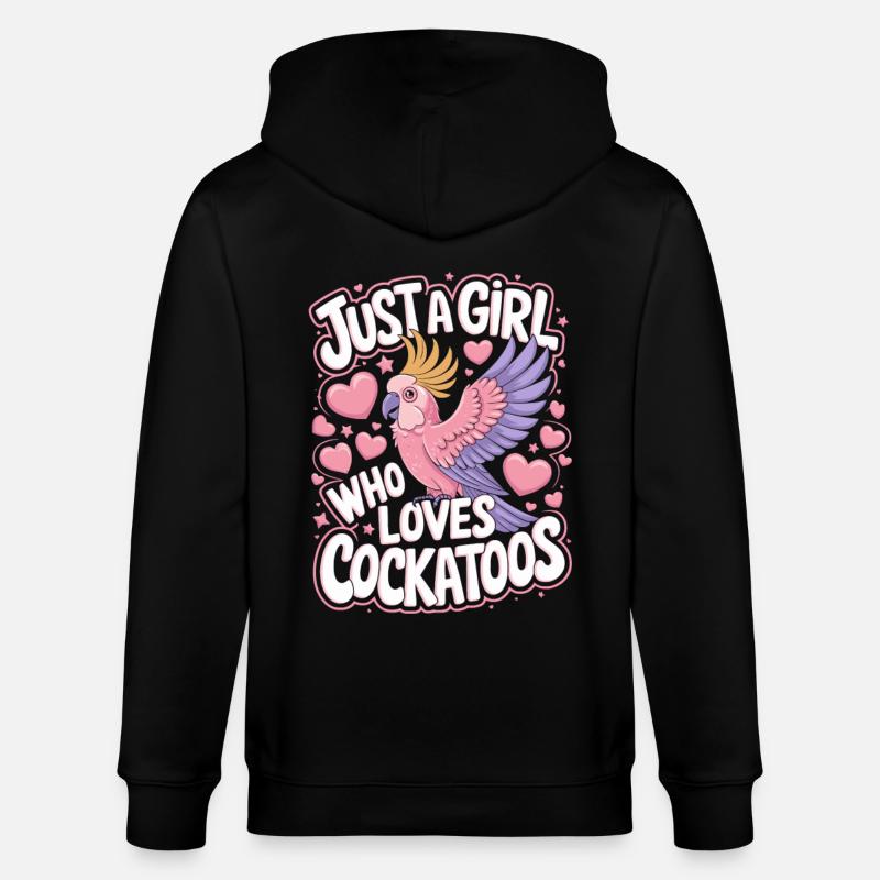 Kakadu Papagei Mädchen Spruch - Stanley/Stella Unisex Bio-Kapuzenjacke CULTIVATOR  - Schwarz