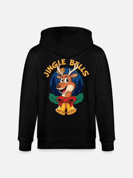 Jingle Bells Christmas Gift - Stanley/Stella CULTIVATOR Unisex Organic Hooded Jacket - black