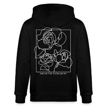 Subtiles Feministisches Statement Design - Stanley/Stella Unisex Bio-Kapuzenjacke CULTIVATOR  - Schwarz - Hinten - Anna (173cm)