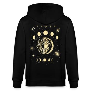 T-Shirt Soleil Lune Étoiles Femme - Élégant - Veste à capuche bio CULTIVATOR Stanley/Stella Unisexe - noir - Dos - Anna (173cm)