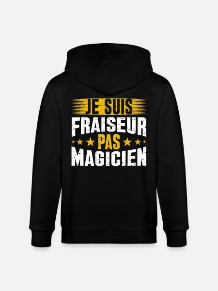 Je Suis Fraiseur Pas Magicien - Veste à capuche bio CULTIVATOR Stanley/Stella Unisexe - noir